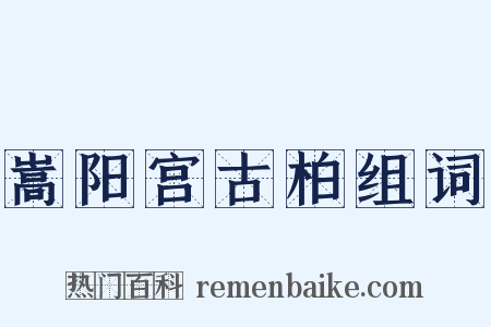 嵩阳宫古柏组词是什么意思的图片